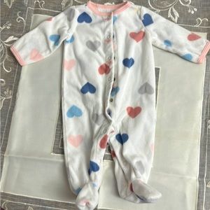 Carter’s 3M Baby Girl Hearts Fleece Footie